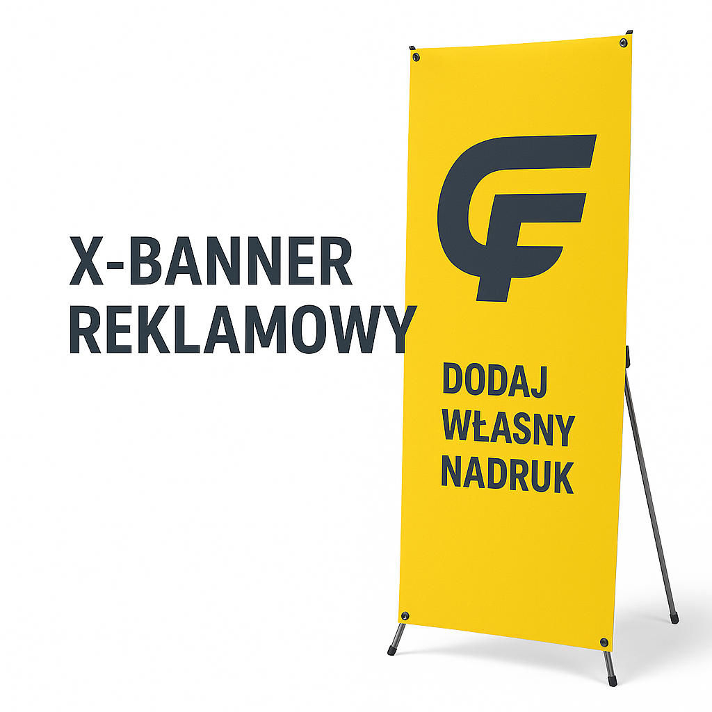 banner- system wystawienniczy, grafika z logo