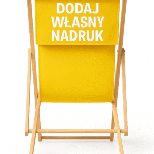 leżak reklamowy z dodatkowym zwisem i grafiką