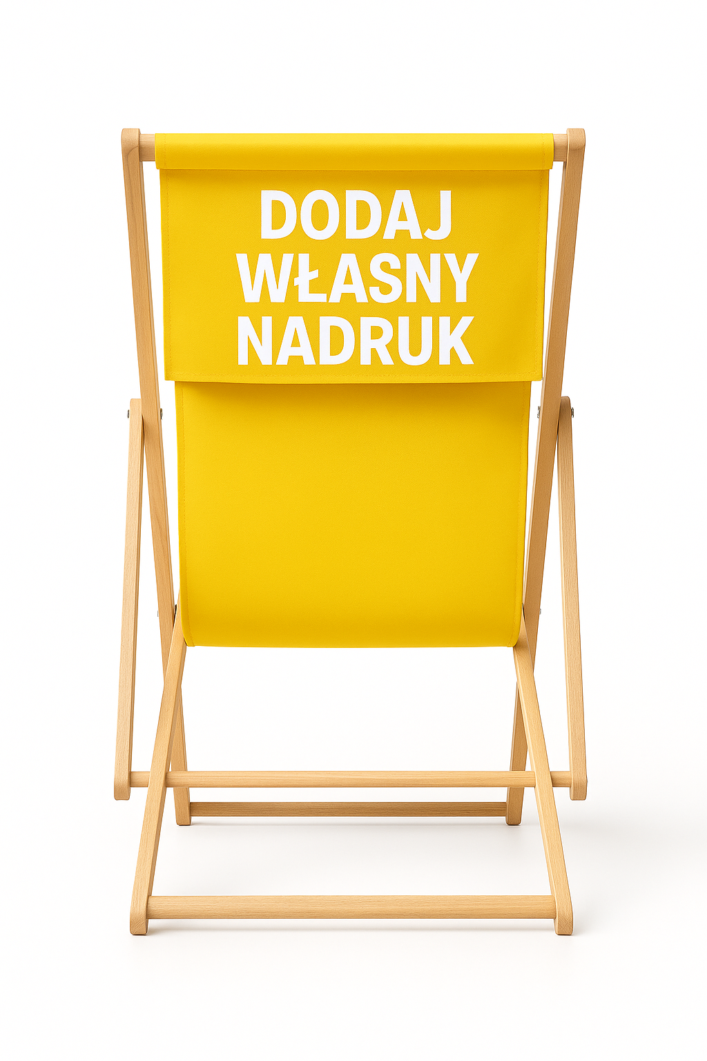 leżak reklamowy z dodatkowym zwisem i grafiką