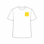 nadruk na przodzie koszulki, małe logo